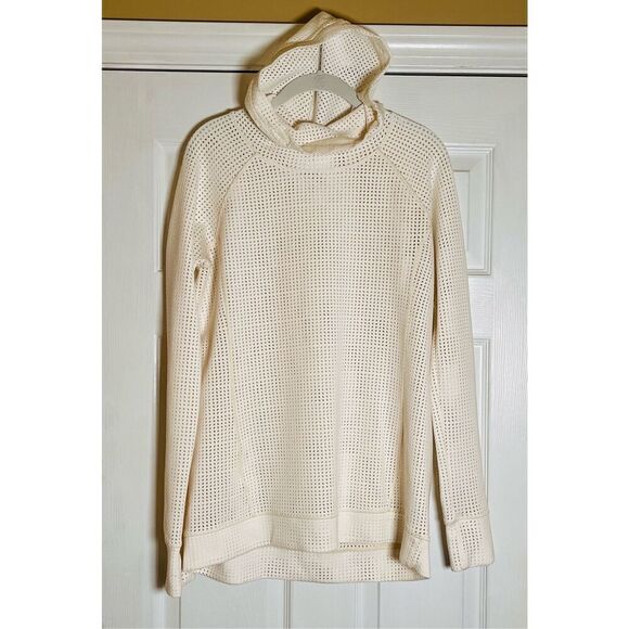 CALIA Limited Edition Perforated Fleuria Hooded Top Ivory Size Large Athletic - Picture 1 of 9